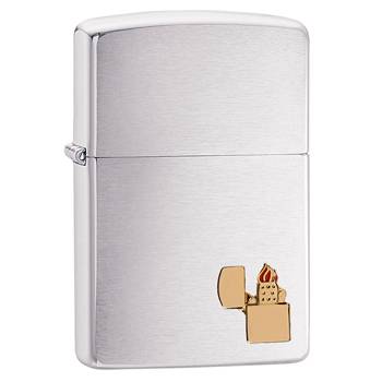 яЗажигалка Zippo 29102 Lighter Emblem Brushed Chrome