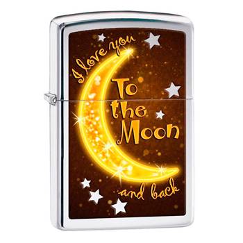яЗажигалка Zippo 29059 To the Moon High Polish Chrome
