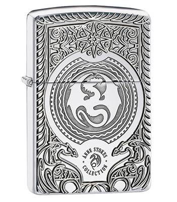 яЗажигалка Zippo 28962 Anne Stokes Armor High Polish Chrome