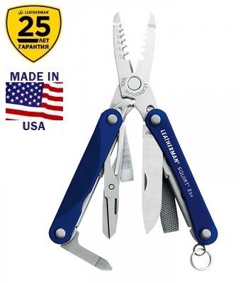 Мультитул Leatherman Squirt ES4 Blue 831240 в подарочной упаковке