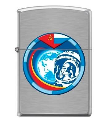 яЗажигалка Zippo 200 Космонавт Brushed Chrome