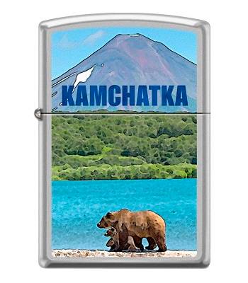 яЗажигалка Zippo 205 Камчатка Satin Chrome