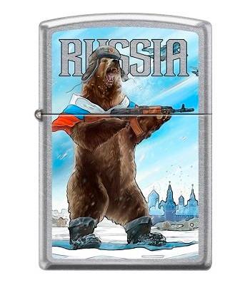 яЗажигалка Zippo 207 Русский медведь Street Chrome