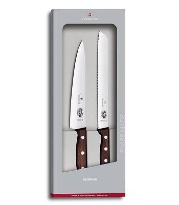 яНабор ножей Victorinox 5.1020.21G (набор 2 кухонных ножей, р для хлеба, рукоять Rosewood)