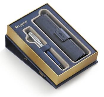 Набор Waterman Expert 1978713 Перьевая ручка Deluxe Blue Obssesion CT  + чехол