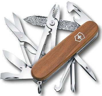 яНож Victorinox 1.4721.J18 Deluxe Tinker Damast LE 2018 офицерский, 91мм, дерево