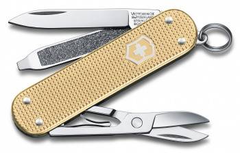 яНож-брелок Victorinox 0.6221.L19 Classic Alox, 58мм, золотистый