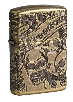 Зажигалка Zippo 49035 Armor™ Freedom Skull Antique Brass™