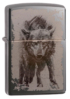 Зажигалка Zippo 49073 Wolf Design Black Ice®