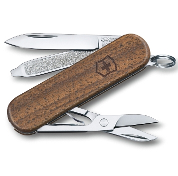 Нож-брелок Victorinox 0.6221.63 Classic, 58мм, дерево грецкий орех