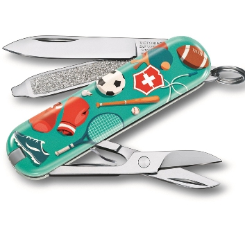 Нож-брелок Victorinox 0.6223.L2010 Classic "Sports World" 58мм