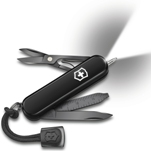 Нож-брелок Victorinox 0.6226.31P Signature Lite Onyx Black, 58мм, чёрный с фонариком