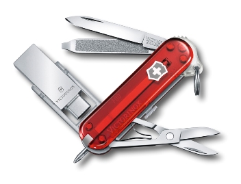 Нож-брелок Victorinox 4.6235.TG16B Victorinox@work с USB-модулем 16 Гб, 58мм, полупрозрачный красный