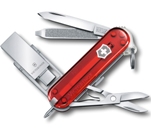 Нож-брелок Victorinox 4.6235.TG16B Victorinox@work с USB-модулем 16 Гб, 58мм, полупрозрачный красный