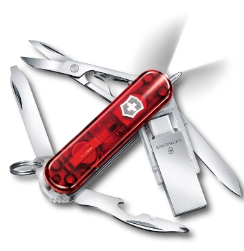 Нож-брелок Victorinox 4.6336.TG16 Victorinox@work с USB-модулем 16 Гб, 58мм, полупрозрач красный