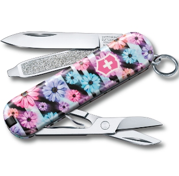 Нож-брелок Victorinox 0.6223.L2107 Classic "Dynamic Floral"  58мм