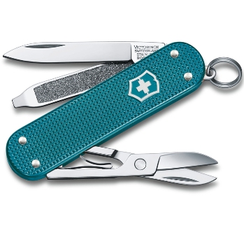 Нож-брелок Victorinox 0.6221.242G Classic SD Alox Colors "Wild Jungle", 58мм, бирюзовый