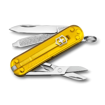 Нож-брелок Victorinox 0.6223.T81G Classic SD Colors "Tuscan Sun", 58мм, полупрозрачный жёлтый