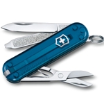 Нож-брелок Victorinox 0.6223.T61G Classic SD Colors "Sky High", 58мм, полупрозрачный синий