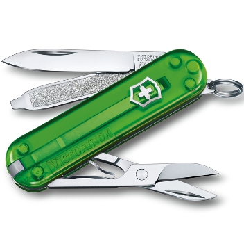 Нож-брелок Victorinox 0.6223.T41G Classic SD Colors "Green Tea", 58мм, полупрозрачный зелёный
