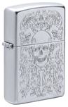 Зажигалка Zippo 49571 Skull Design с покрытием Satin Chrome