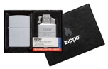 Подарочный набор Zippo 205-090201 зажигалка 205 Satin Chrom и газовый вставной блок с двойн пламенем