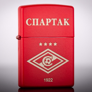 Зажигалка Zippo 233 Red Matte с гравировкой эмблемы Спартака
