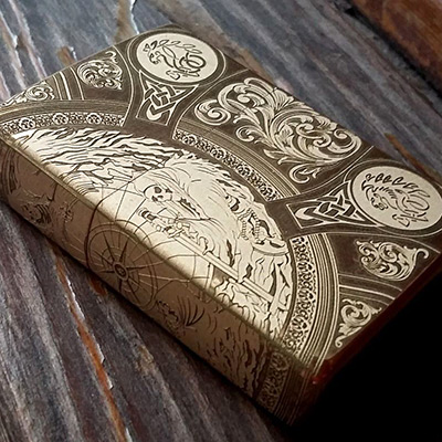 Зажигалка Zippo 204B Brushed Brass с гравировкой Всадники Апокалипсиса