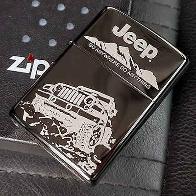 Зажигалка Zippo 150 Black Ice с гравировкой Jeep
