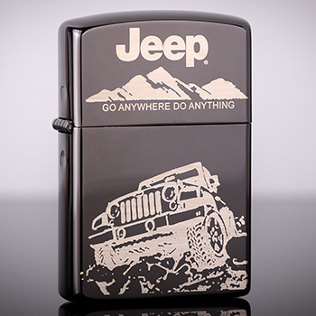 Зажигалка Zorro чёрный лёд с гравировкой Jeep