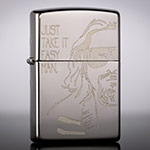 Зажигалка Zippo 150 Black Ice с гравировкой Just take it easy man