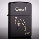 Зажигалка Zorro чёрная с гравировкой Camel Picasso