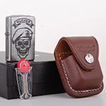 Набор Зажигалка Zippo 207 Street Chrome с гравировкой Вагнер + чехол LPCB + кремний 2406NG