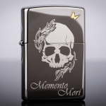 Зажигалка Zippo 150 Black Ice с гравировкой Memento Mori
